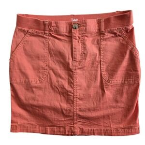 Lee Riders Size 8 M Mini Skirt Coral Casual Stretch Waist Beach Fun‎ Classic